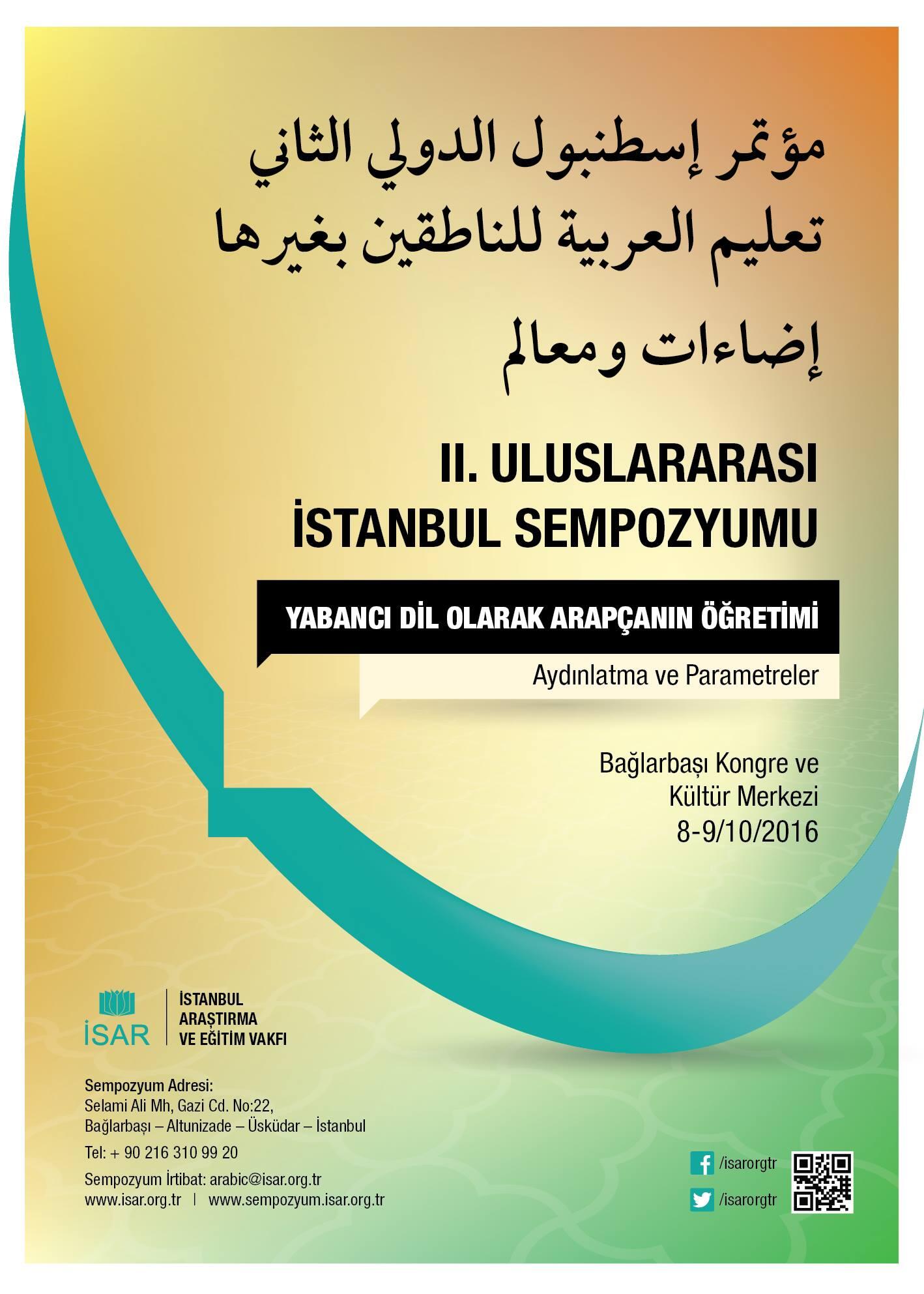 II. Uluslararası İstanbul Sempozyumu Yabancı Dil Olarak Arapçanın Öğretimi