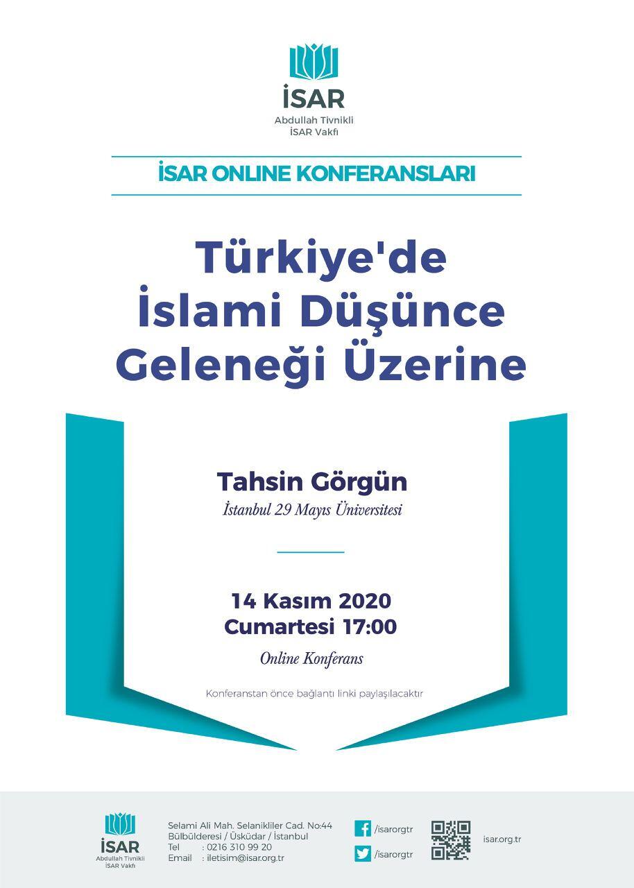 İSAR Online Konferansları - Türkiye'de İslami Düşünce Geleneği Üzerine