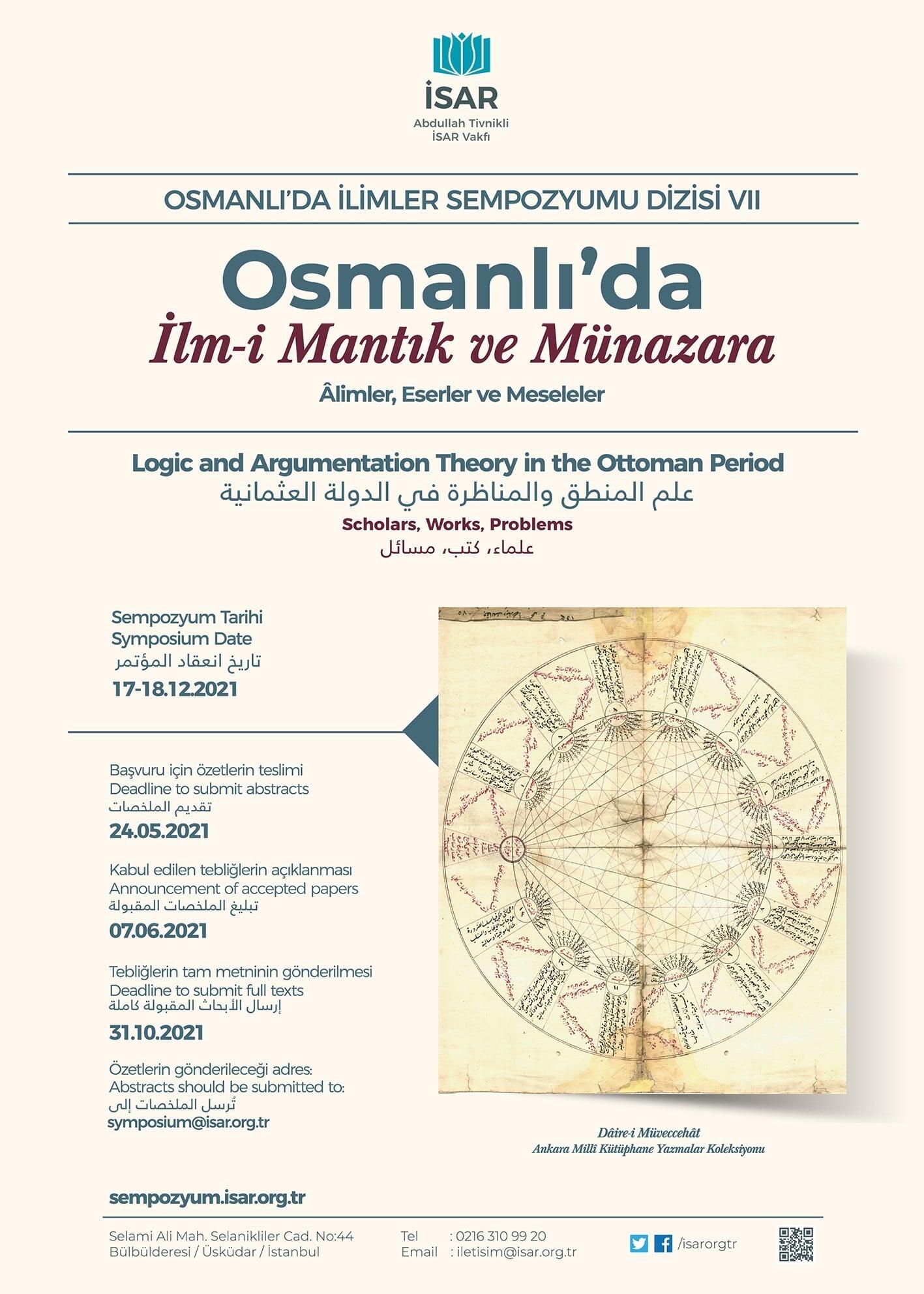 Osmanlı'da İlm-i Mantık ve Münazara Sempozyumu Tebliğ Çağrısı