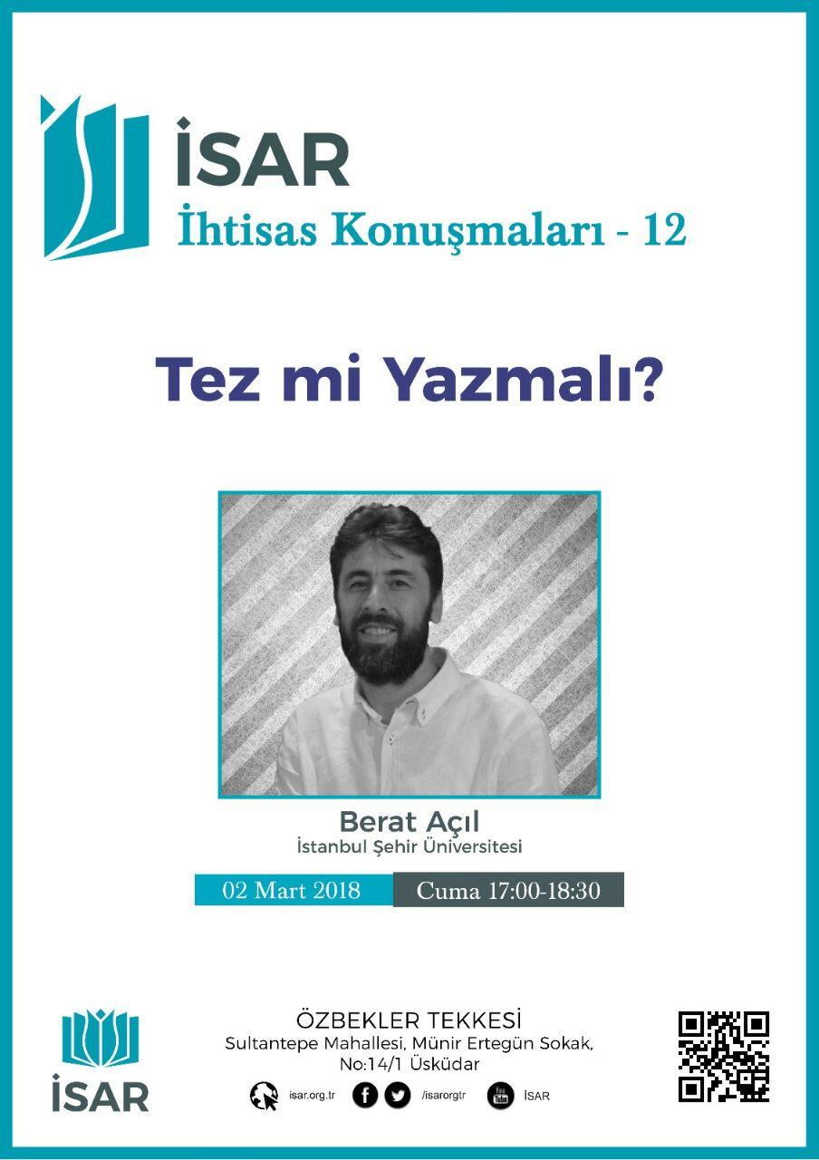 İSAR İhtisas Konuşmaları XII