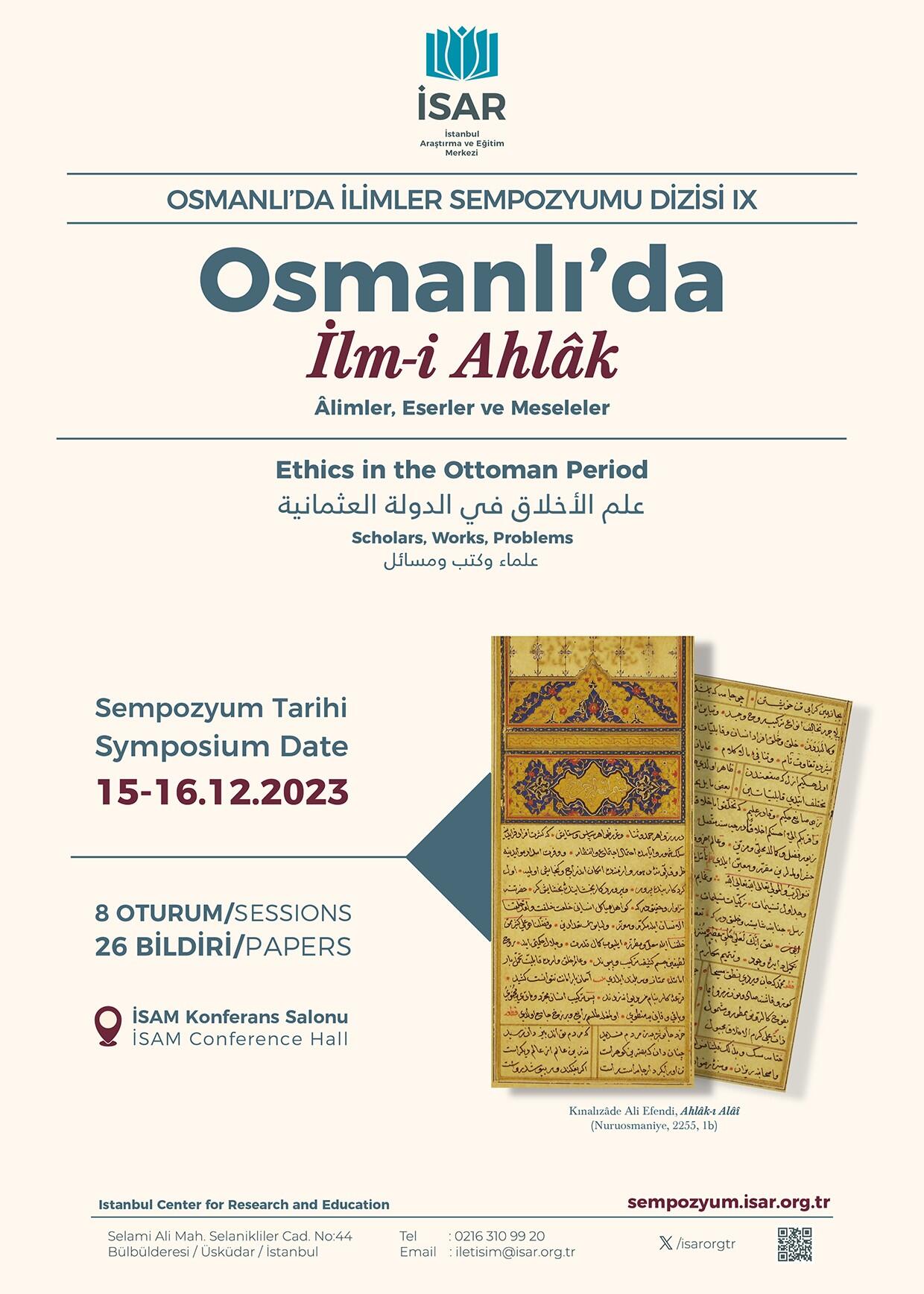 OSMANLI'DA İLM-İ AHLÂK SEMPOZYUMU